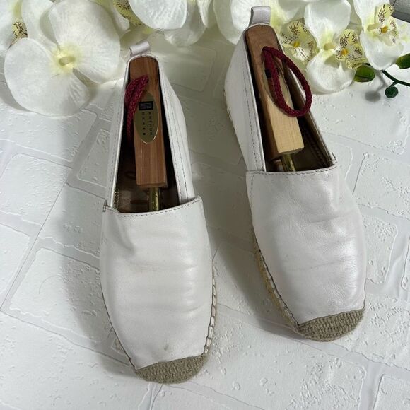 Sam Edelman Womens Espadrille Size 6.5 White Leather Slip on - Picture 4 of 15